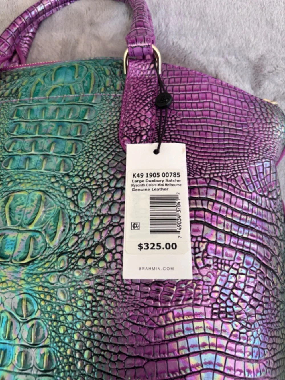 BRAHMIN Large Duxbury Hyacinth Ombre Mini Melbourne Leather Satchel Bag Purse - Picture 16 of 16